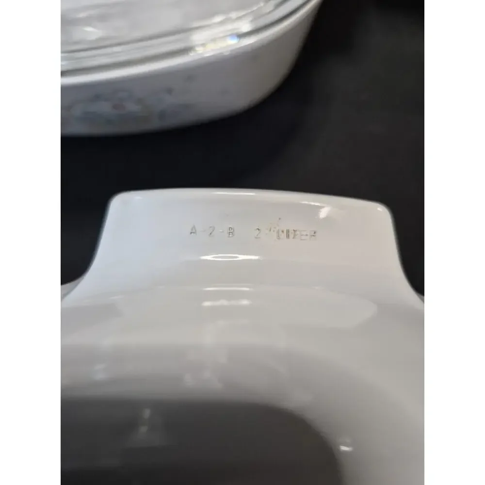 Corningware Set 3 Peice + Lids Pink Blue Symphony Flowers Baking Dishes Nice..